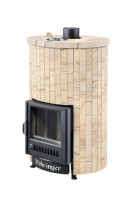 Дровяная банная печь УЮТ-18 "Окаменевшее дерево перенесённый рисунок" (Ферингер)