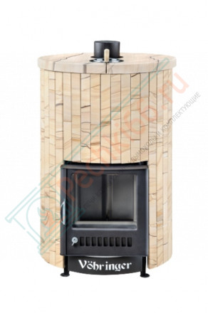 Дровяная банная печь Ферингер УЮТ-18 "Окаменевшее дерево перенесённый рисунок" до 18 м³
