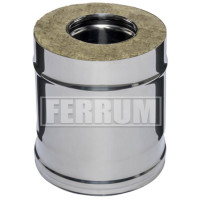 Сэндвич труба для дымохода L=0,25м (НЕРЖ-430/0,8-НЕРЖ-430/0,5) d-150/210 (Ferrum HF) Сэндвич труба для дымохода L=0,25м (НЕРЖ-430/0,8-НЕРЖ-430/0,5) d-150/210 (Ferrum HF)