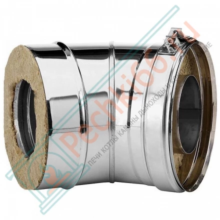 Отвод 45° V50R с изол (AISI-310S/0,8-ОЦИНК-RAL/0,5) d-120/220 (Вулкан-Cerablanket)
