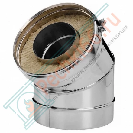 Отвод 45° V50R с изол (AISI-310S/0,8-ОЦИНК-RAL/0,5) d-120/220 (Вулкан-Cerablanket)