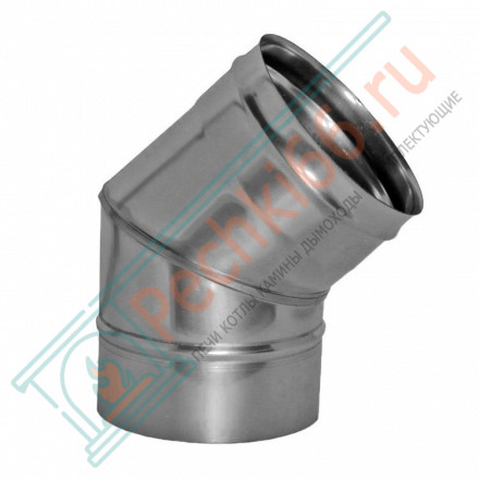 Отвод 45° без изол (НЕРЖ-321/0,5) d-200 (Дымок-Lux)