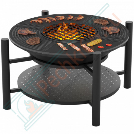 Чугунная костровая чаша Fantastic Ø 700 на подставке Люкс (Везувий)