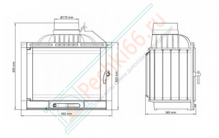 Каминная топка Corno (NORDflam) 14 кВт