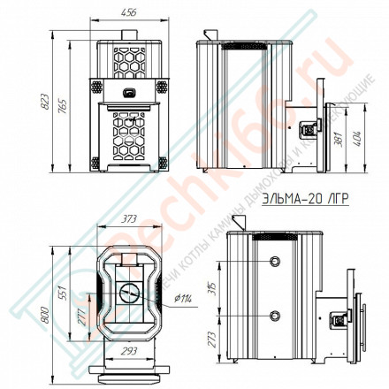 Печь для бани Эльма - 20 ЛГР, с Т/О (Теплодар)