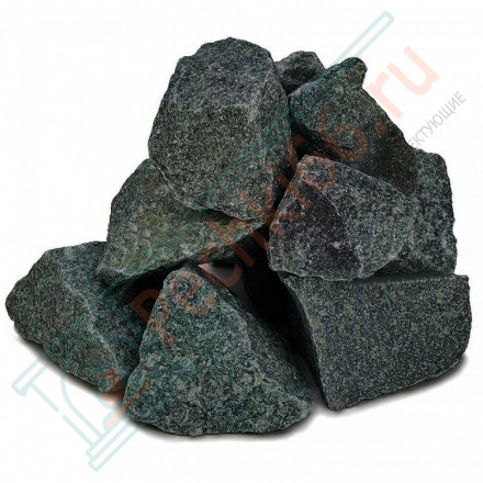 Камень для бани Пироксенит "Черный принц" колотый средний, м/р Хакасия (коробка), 10 кг