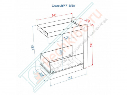 Встраиваемый биокамин Lux Fire Торцевой 555 М
