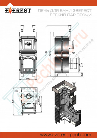 Печь для бани Эверест "Легкий пар Профи"