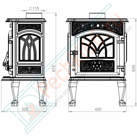 Чугунная печь-камин Сибирь-7 (НМК)